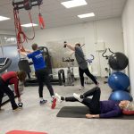 People working out inside